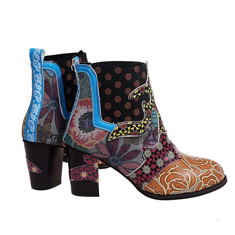 Chic Boho Patchwork Ankle Boots