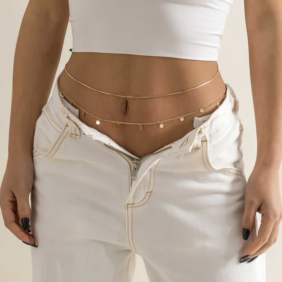 Stacked Charming Waist Chain with Cute heart