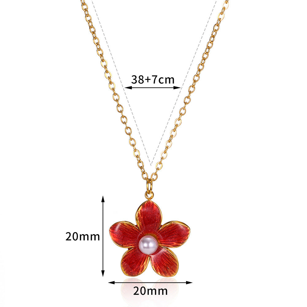 Colorful Floral Necklace - Flower Classic Pendant