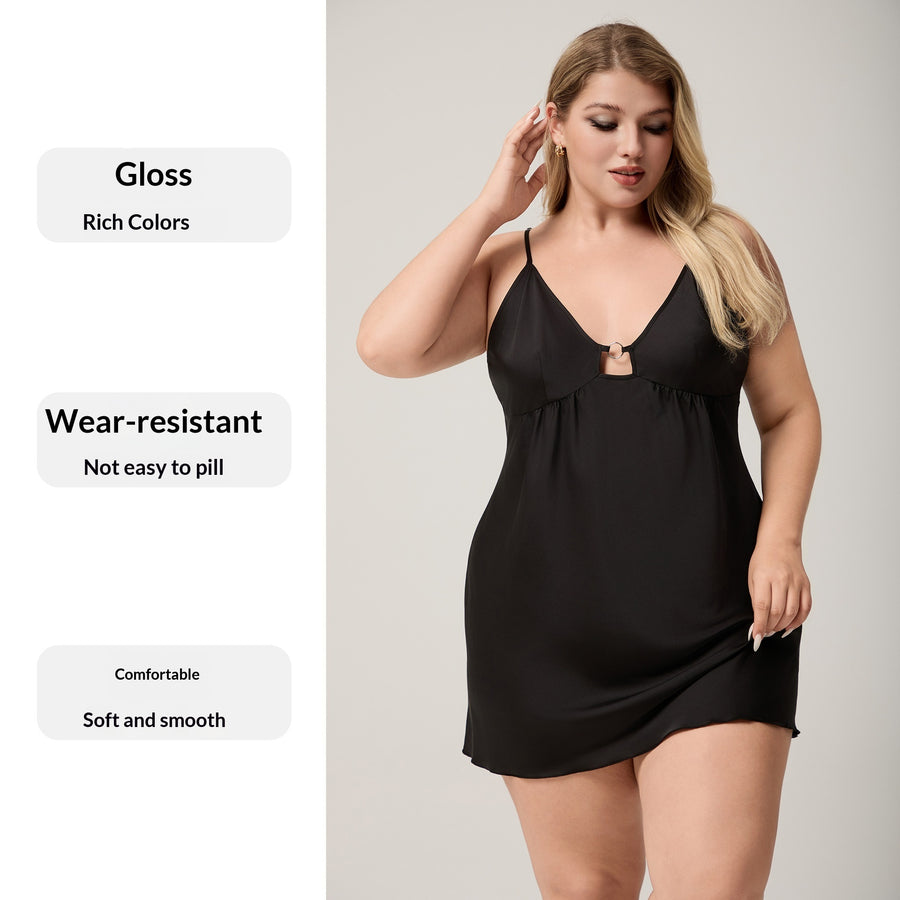 Satin Chiffon Camisole Super Sexy Nightgown