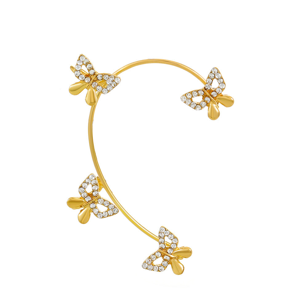 Butterfly Desuign Earrings Without Pierced Diamonds