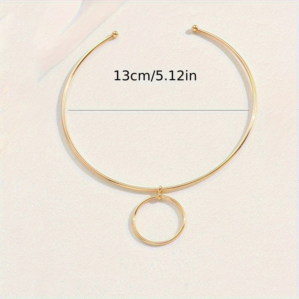 Big Circle Collar Choker Necklace