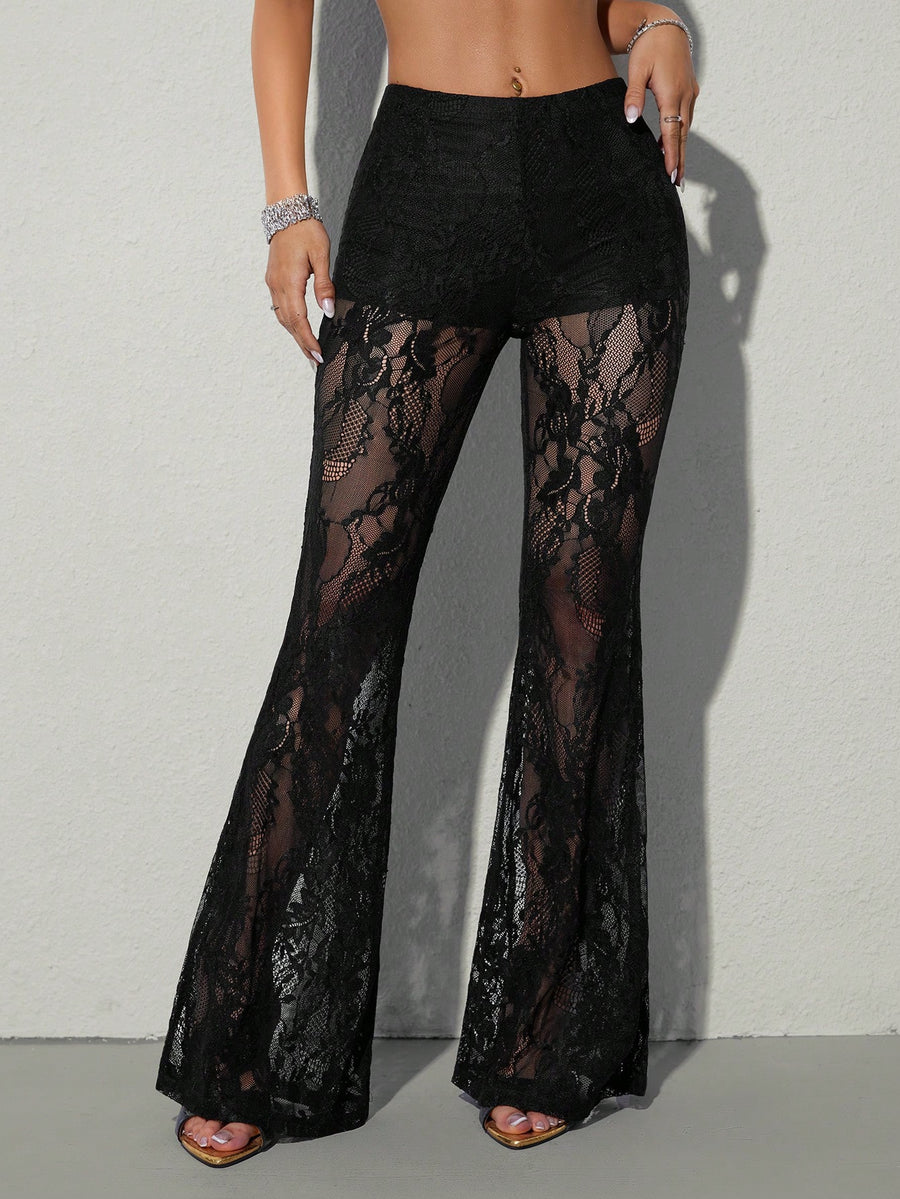 Sexy Sheer Flared Pants