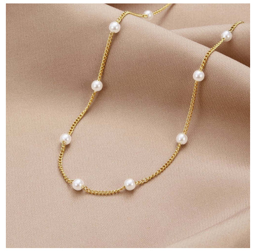 Titanium Steel Pearl Classic Necklace
