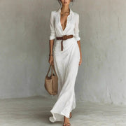 Irregular Unique Long Dress With Belt