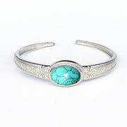 Silver Plated Retro with Turquoise Stone Bracelet