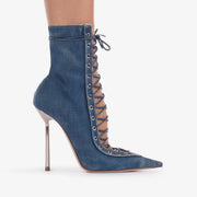 Sexy Mesh Patent High Heel Sandals