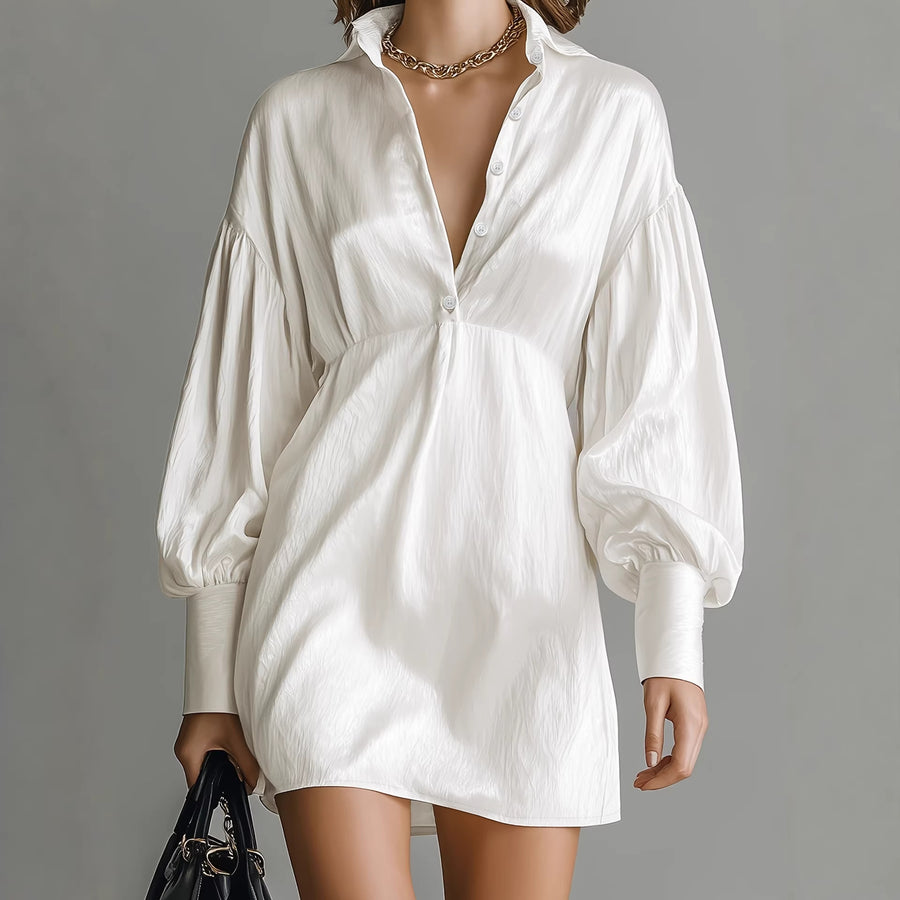 Elegant Satin Stylish Long Top (you can also wear it as a mini-dress!)