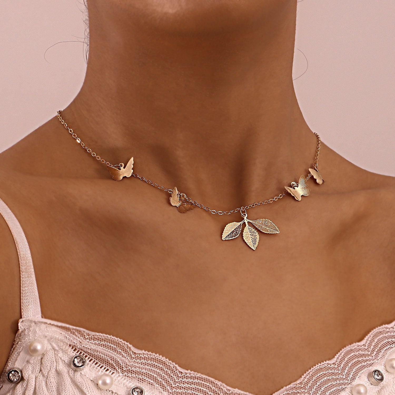 Nature-style Butterfly Pendant Necklace