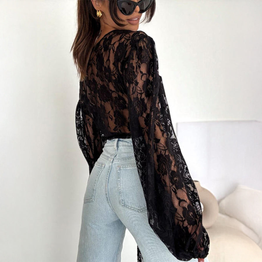Lace Long-Sleeve Romantic Top