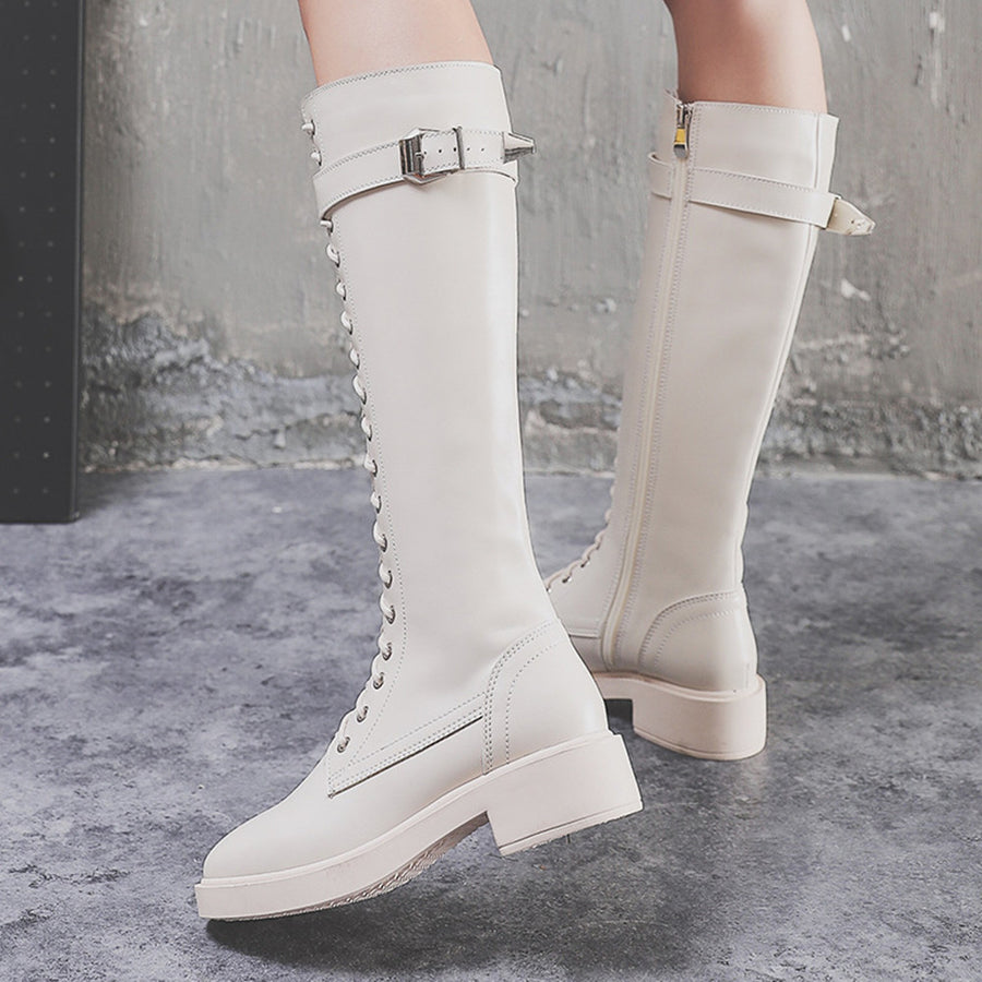 Sleek Flat Knee-High Boots