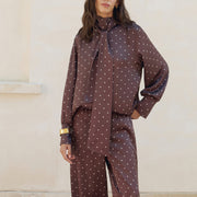 Printed Elegant Long-Sleeve Top