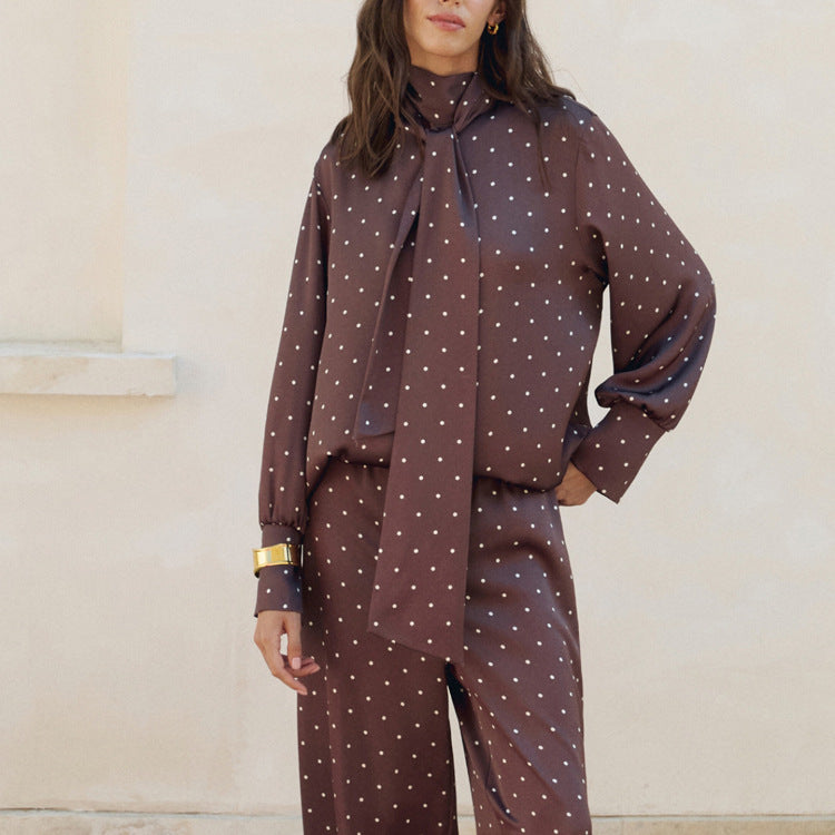 Printed Elegant Long-Sleeve Top