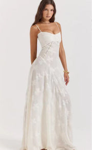 Suspender Lace Long Dress Strapless Collar Elegant Evening Dresses