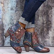 Chic Boho Patchwork Ankle Boots