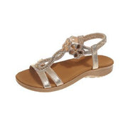 Glam Rhinestone Flat Sandals