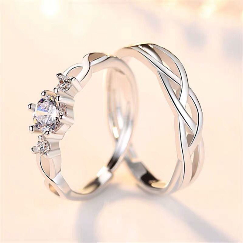 Diamond-style-studded Two Ring Set