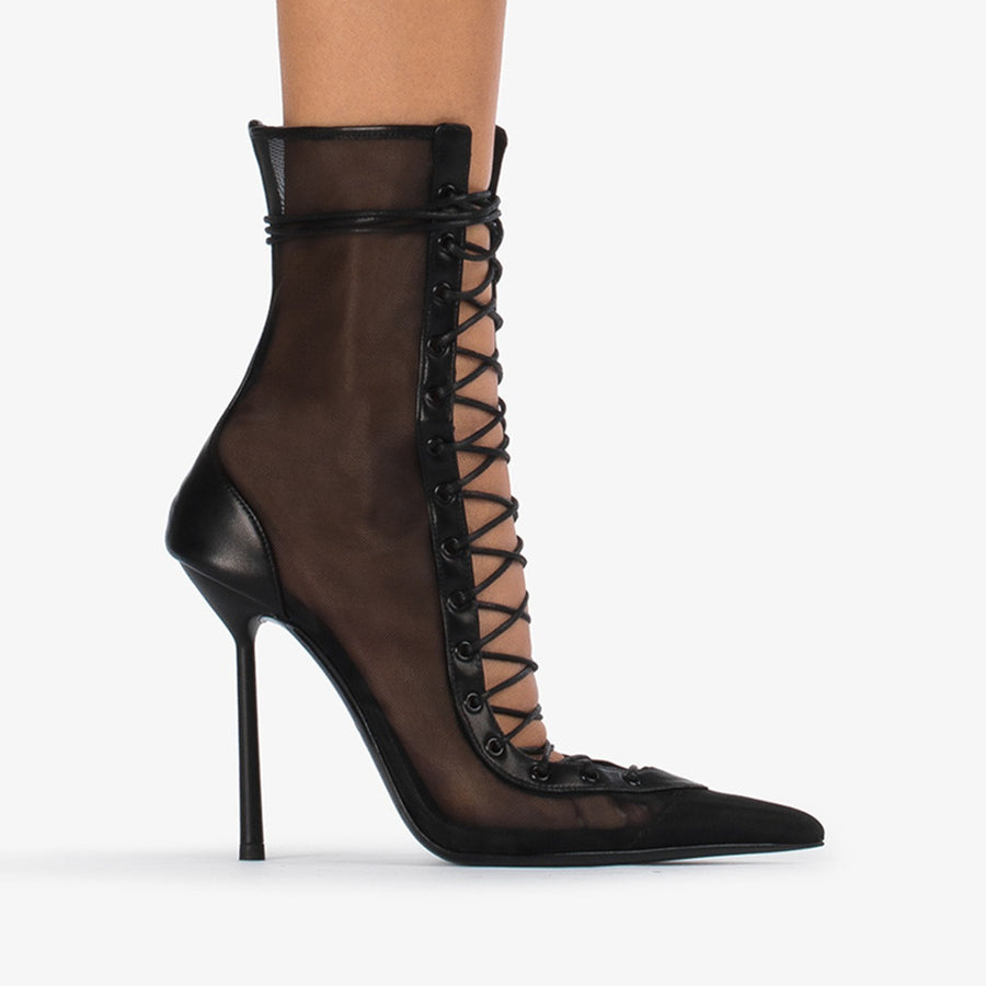Sexy Mesh Patent High Heel Sandals