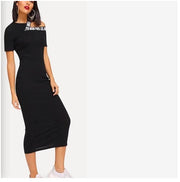 Sexy Strapless Long Skirt And Ribbon Dress