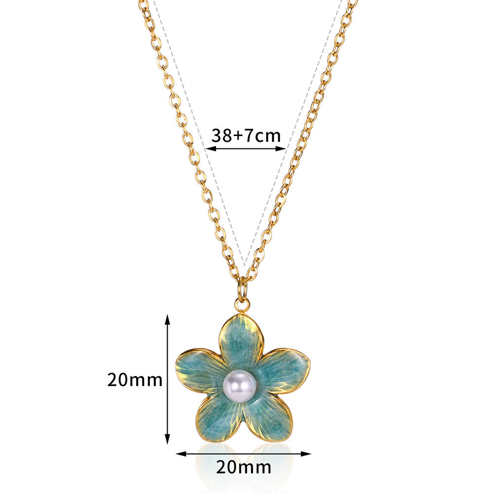 Colorful Floral Necklace - Flower Classic Pendant