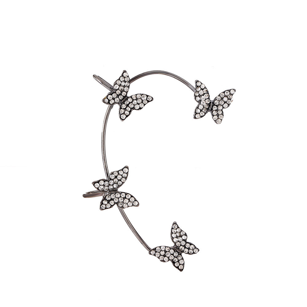 Butterfly Desuign Earrings Without Pierced Diamonds