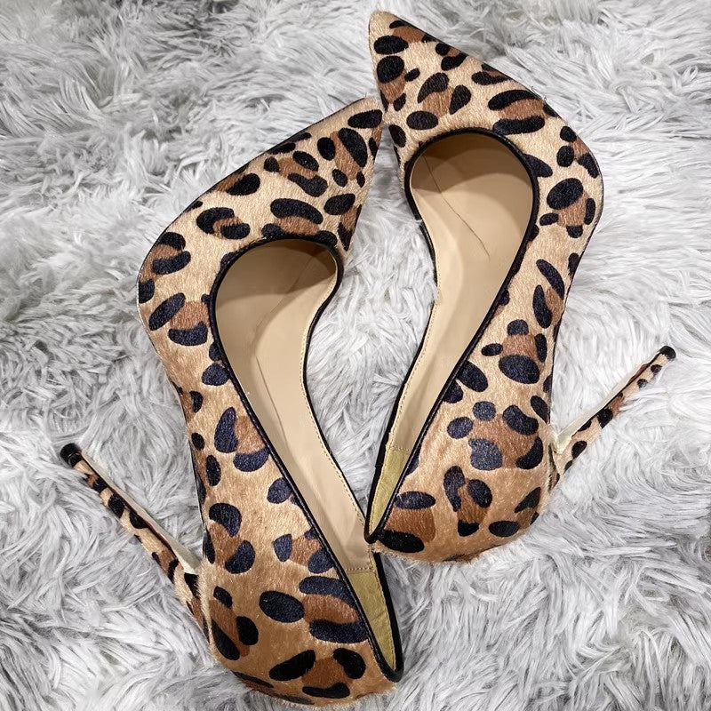 Sexy Suede Leopard Print Heels