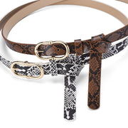 Simple And Versatile Snake Print Leather Belt