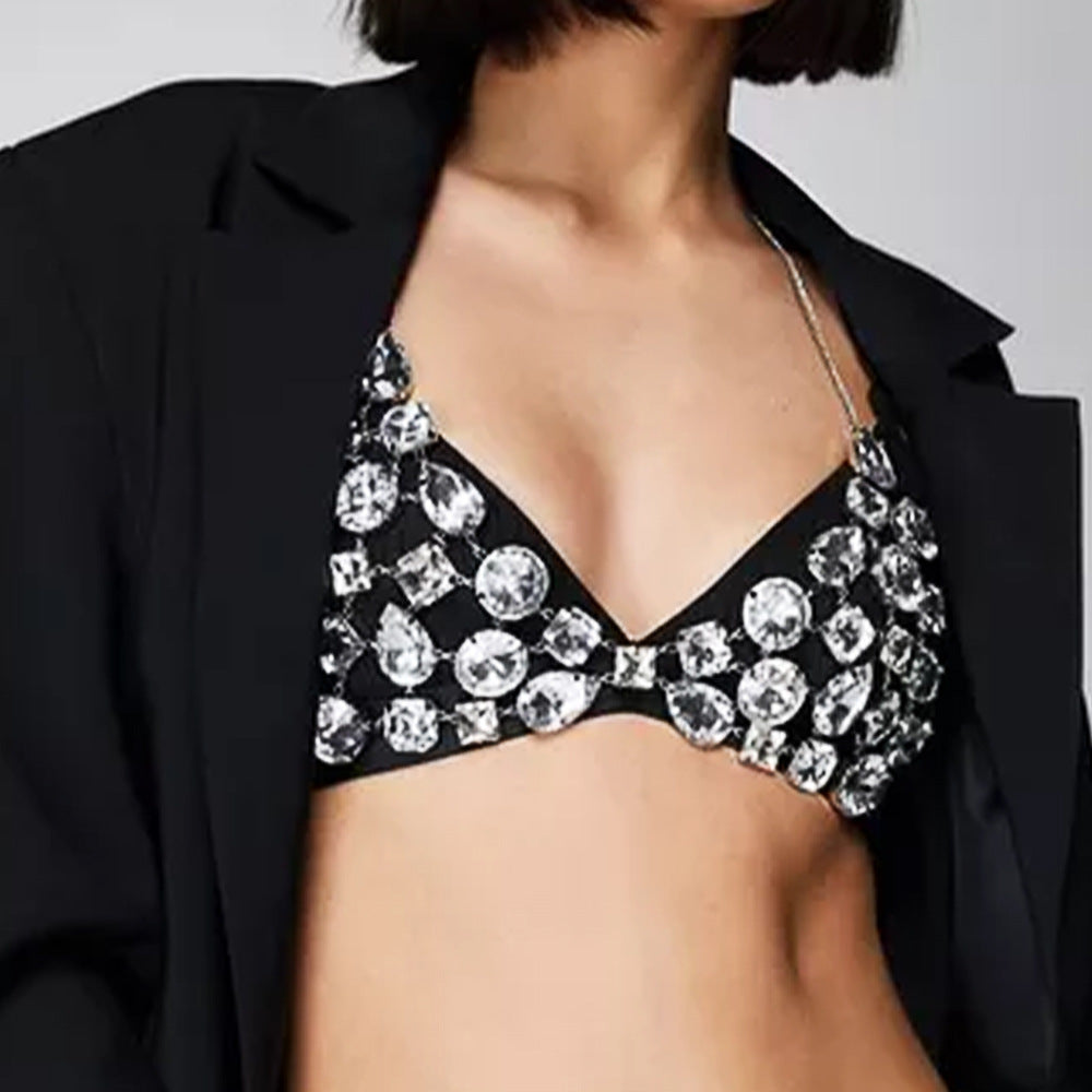 Rhinestone Geometric Bra Chain Jewelry