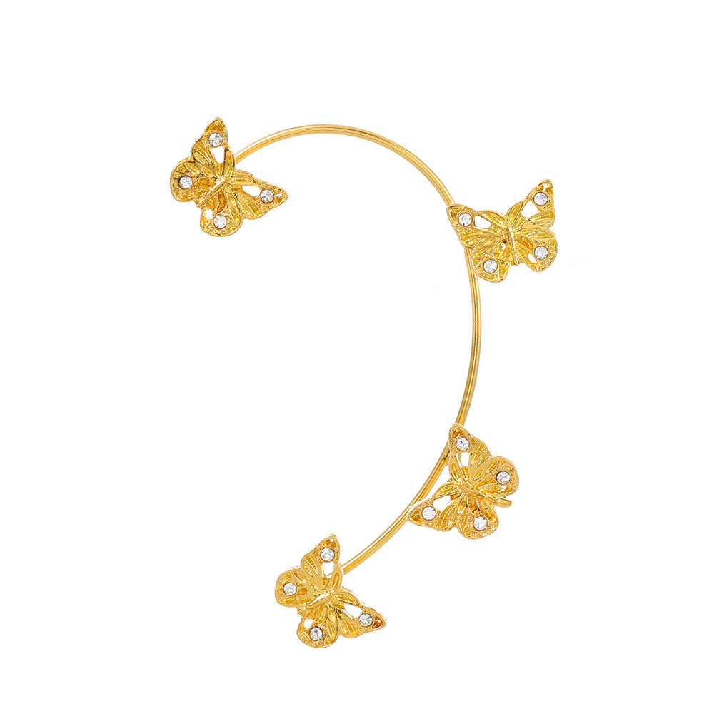 Butterfly Desuign Earrings Without Pierced Diamonds