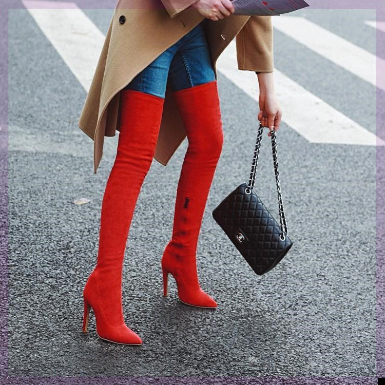 Sexy Stretch Knee-High Boots