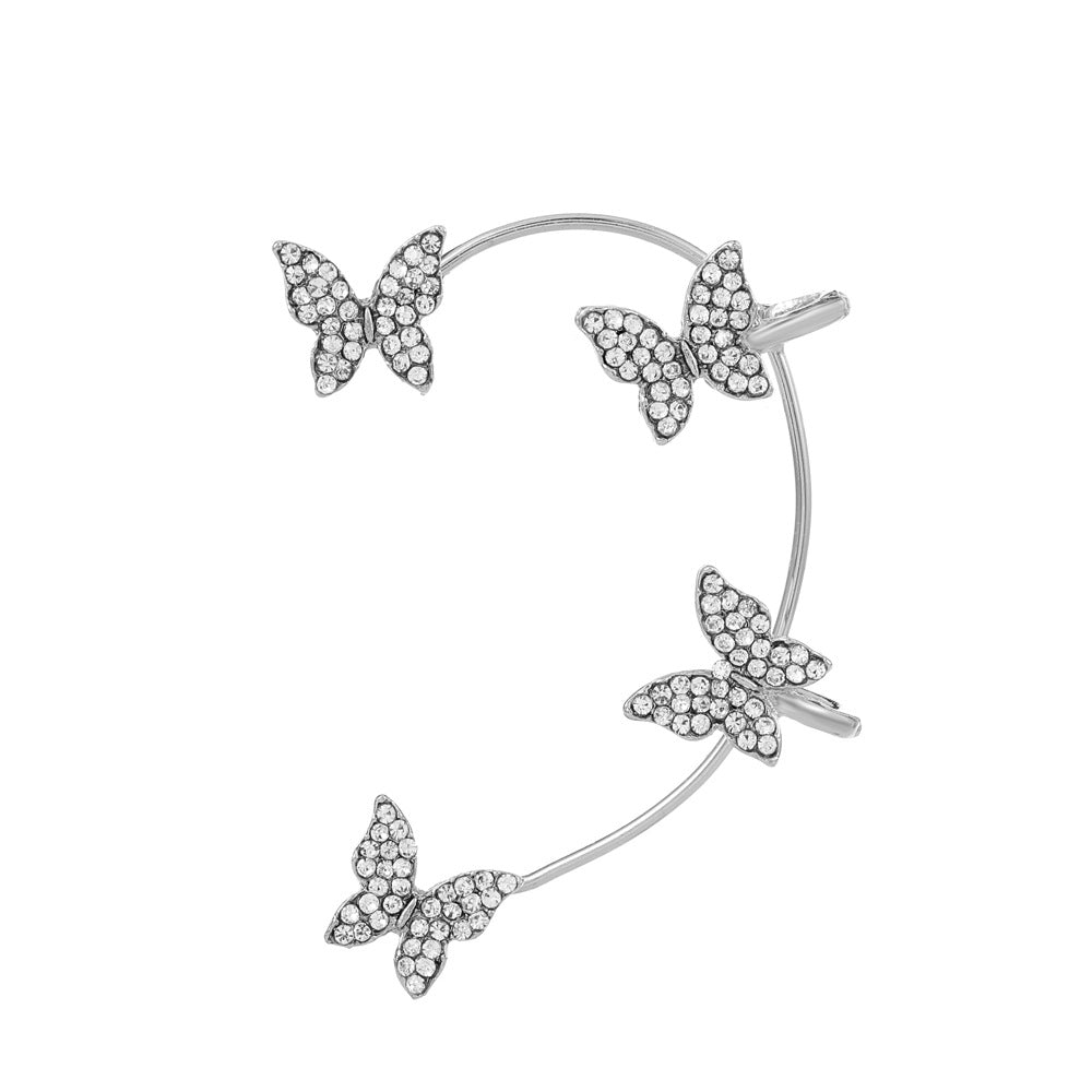 Butterfly Desuign Earrings Without Pierced Diamonds