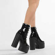 Chic Patent Platform Chunky Heel Heels