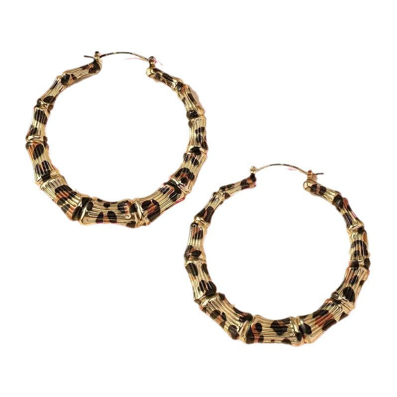 Leopard Round Hoop Sexy Earrings