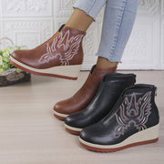 Glam Vintage Embroidered Ankle Boots