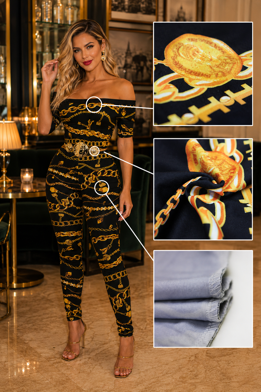 One shoulder artistic jumpsuit