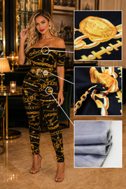 One shoulder artistic jumpsuit