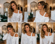 Golden Heart Printed on a Strapless Sexy Pullover Long Sleeve Top