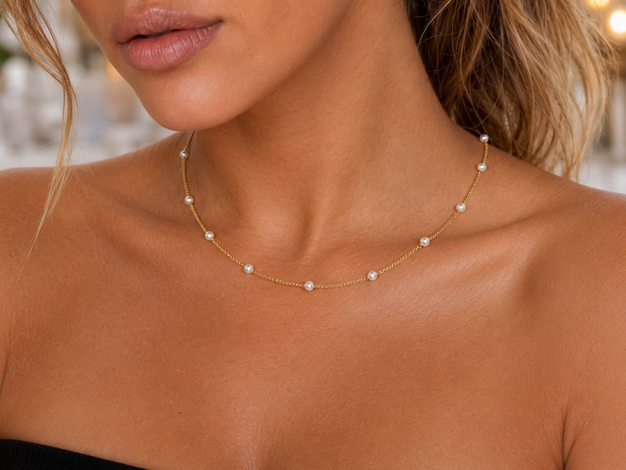 Titanium Steel Pearl Classic Necklace