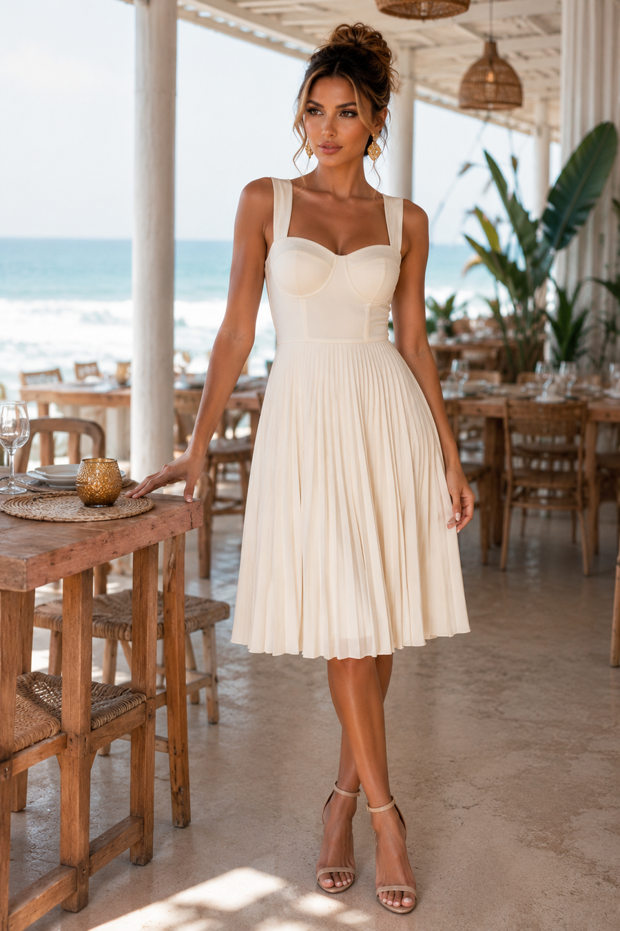 Pleated Sling Classic Dress