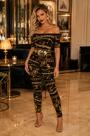 One shoulder artistic jumpsuit